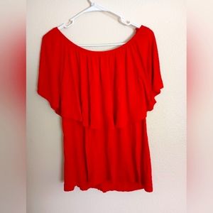 Pretty Red Ruffle Top